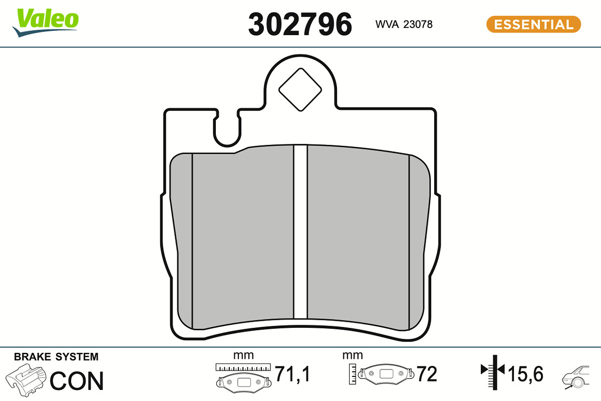Kit pastiglie freno, Freno a disco - 302796 VALEO